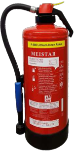 WA 6 F-500 Handfeuerlöscher (Lithium-Ionen Batterie) WA 6 F-500 Handfeuerlöscher (Lithium-Ionen Batterie)